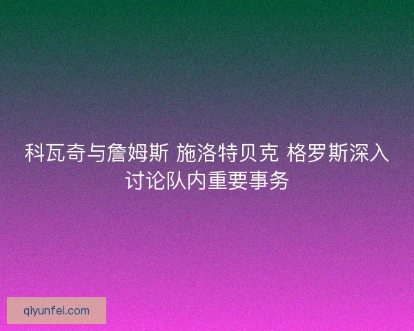 科瓦奇与詹姆斯 施洛特贝克 格罗斯深入讨论队内重要事务