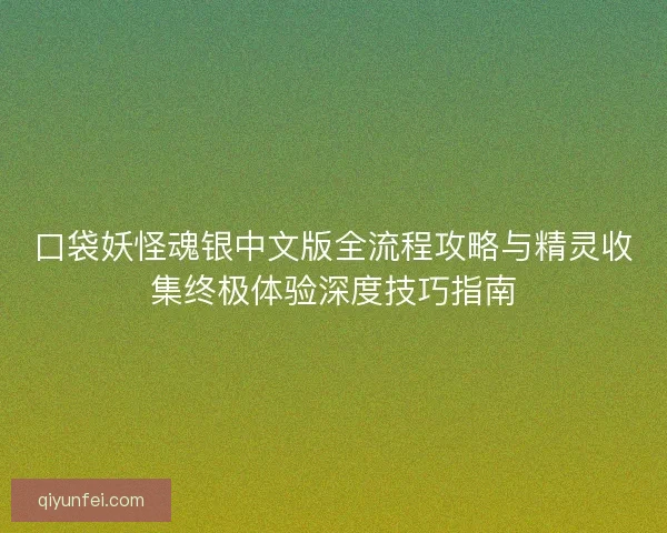 口袋妖怪魂银中文版全流程攻略与精灵收集终极体验深度技巧指南